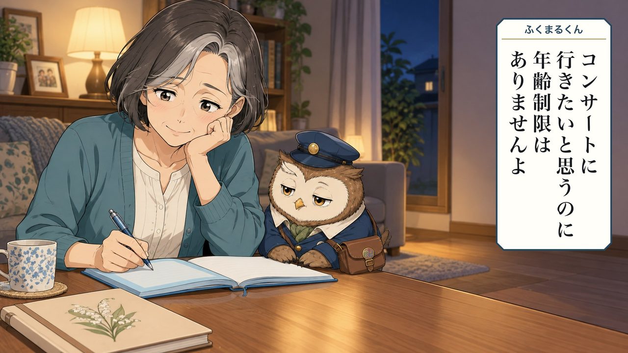 ふくまるくん「コンサートに行きたいと思うのに、年齢制限はありませんよ」